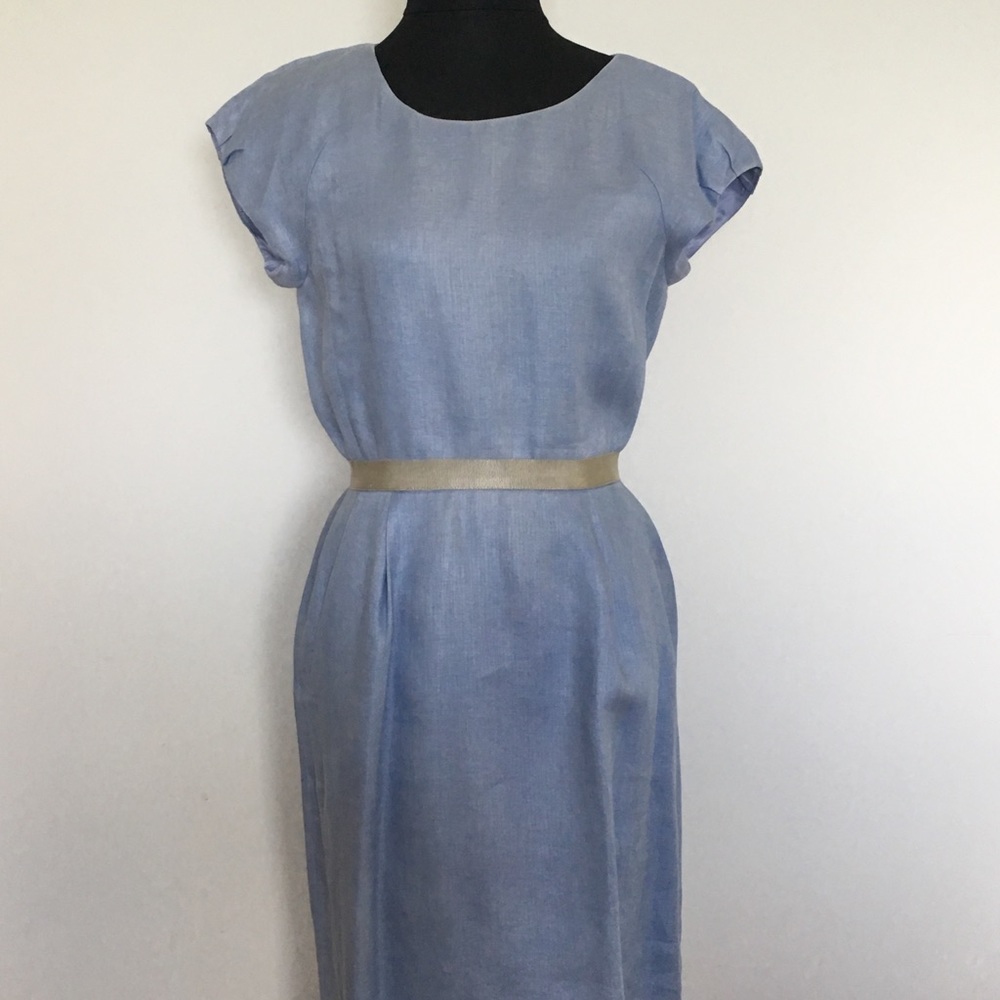 JCrew Linen Cap Sleeve Dress